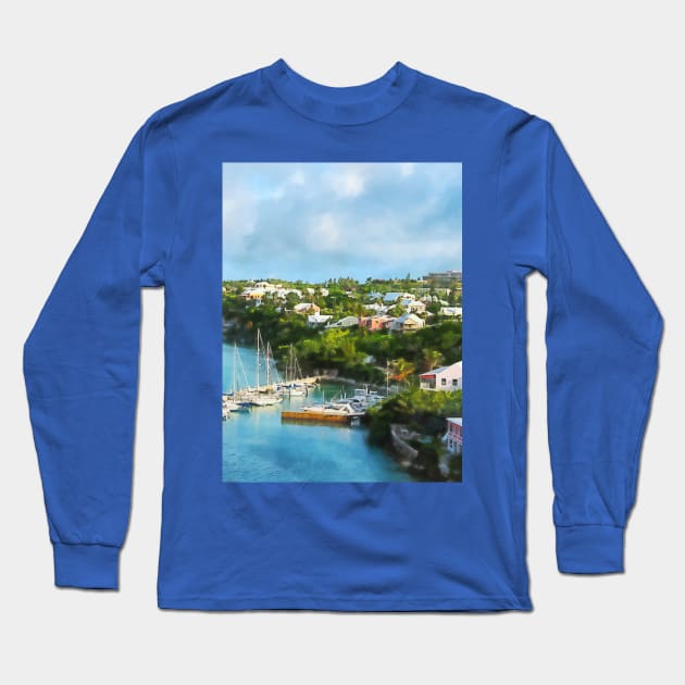 Caribbean - St. Georges Harbour Bermuda Long Sleeve T-Shirt by SusanSavad